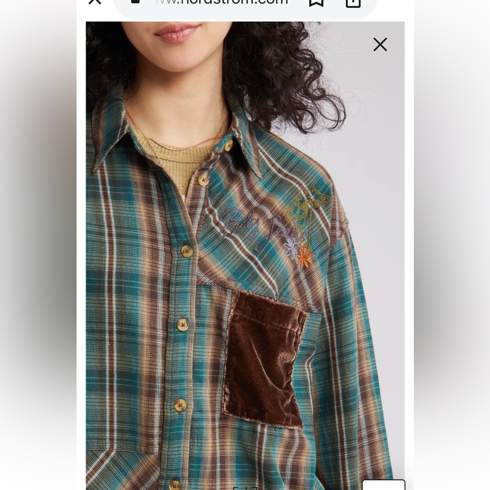 Bdg Plaid Patchwork Oversized Button Up Cotton Sh… - image 7